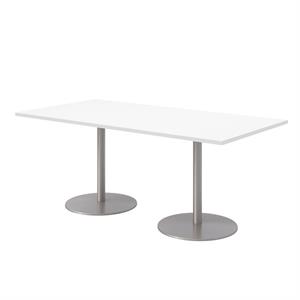 36 x 72&quot Table - Designer White Top - Silver Base