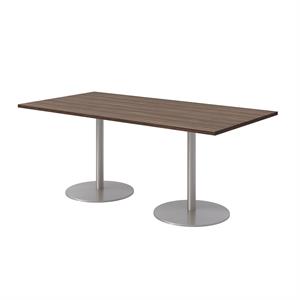 36 x 72&quot Table - Studio Teak Top - Silver Base