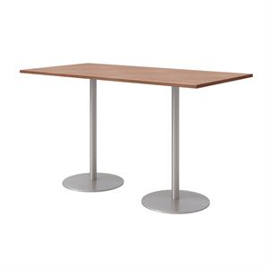 36 x 72&quot Bistro Table - River Cherry Top - Silver Base