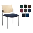 KFI Evolve Guest Chair - Black vinyl - Natural Wood Back