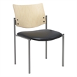 KFI Evolve Guest Chair - Black vinyl - Natural Wood Back