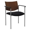 KFI Evolve Guest Chair - Arms - Black fabric - Chocolate Back