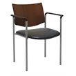 KFI Evolve Guest Chair - Arms - Black vinyl - Chocolate Back