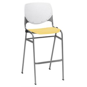 KFI KOOL Stack Barstool - White Back - Yellow Seat