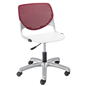 KFI KOOL Computer Chair - Burgundy Back - White Seat