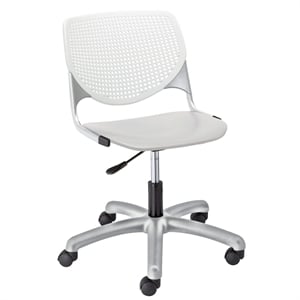 KFI Furniture KOOL 20&quot Polypropylene Plastic Computer Chair in White/Light Gray