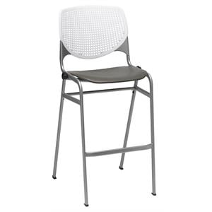 KFI KOOL Stack Barstool - White Back - Brownstone Seat
