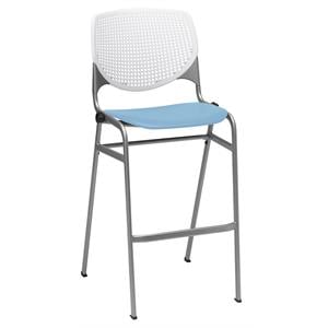 KFI KOOL Stack Barstool - White Back - Sky Blue Seat