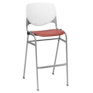KFI KOOL Stack Barstool - White Back - Coral Seat