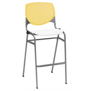 KFI KOOL Stack Barstool - Yellow Back - White Seat