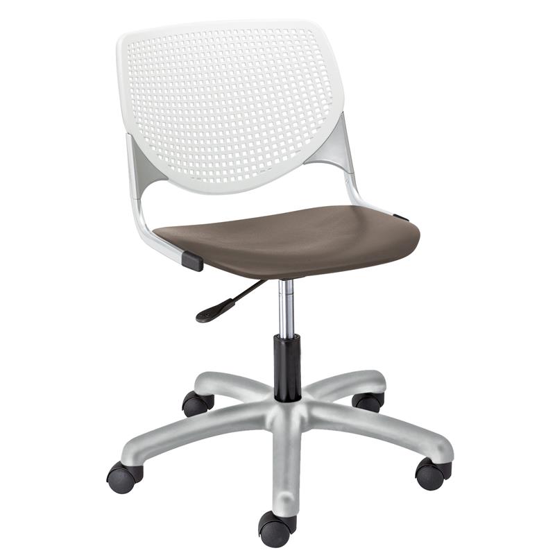 KFI KOOL Computer Chair - White Back - Brownstone Seat