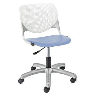 kfi kool computer chair white back - peri blue seat
