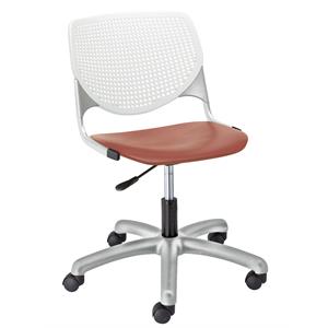 kfi kool computer chair white back - coral seat