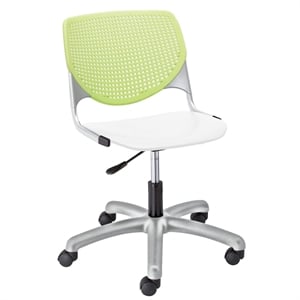 KFI Furniture KOOL 20&quot Polypropylene Plastic Computer Chair in Lime Green/White