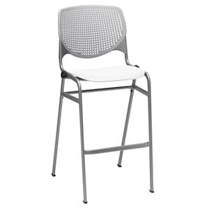 KFI KOOL Stack Barstool - Light Grey Back - White Seat