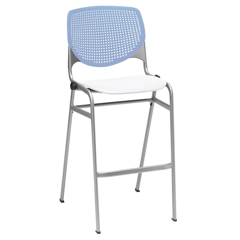 KFI KOOL Stack Barstool - Peri Blue Back - White Seat