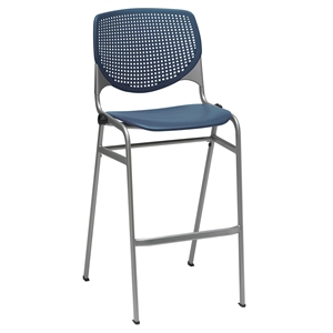 KFI KOOL Stack Metal & Polypropylene Fabric Barstool in Navy Finish