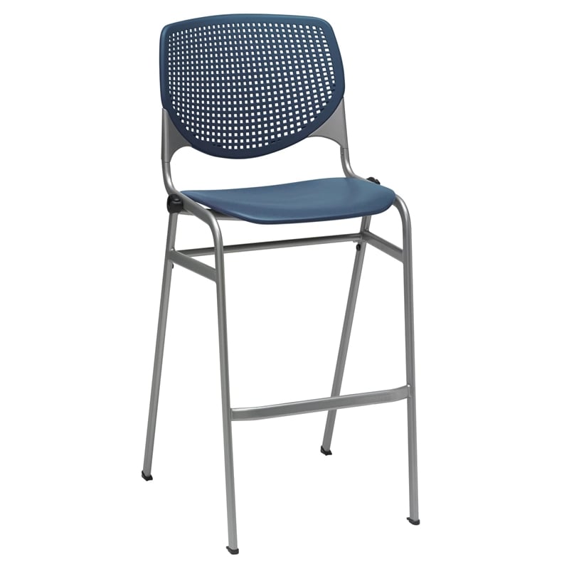 KFI KOOL Stack Metal & Polypropylene Fabric Barstool in Navy Finish