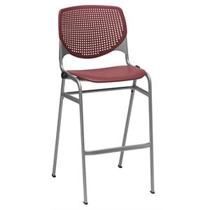 KFI KOOL Studios Stack Metal & Polypropylene Fabric Barstool in Burgundy Red