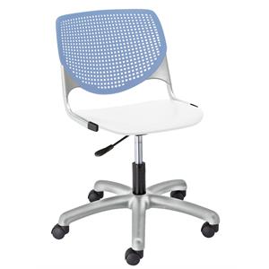 kfi kool computer chair peri blue back - white seat