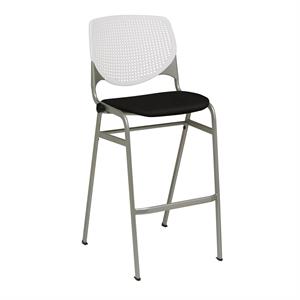 KFI Furniture KOOL 30&quot Transitional Fabric & Metal Barstool in Black and Silver