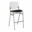 KFI Furniture KOOL 30&quot Transitional Fabric & Metal Barstool in Black and Silver