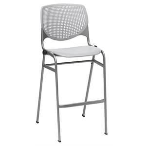 KFI Studios Plastic  KOOL Stack Barstool - Light Grey