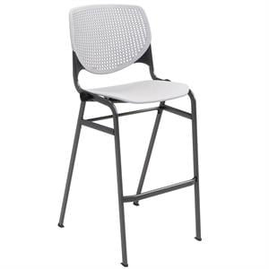 KFI Studios Plastic  KOOL Stack Barstool - Light Grey