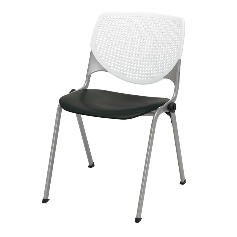 KFI KOOL Stack Chair - White Back - Black Seat