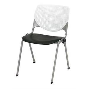 KFI KOOL Stack Chair - White Back - Black Seat
