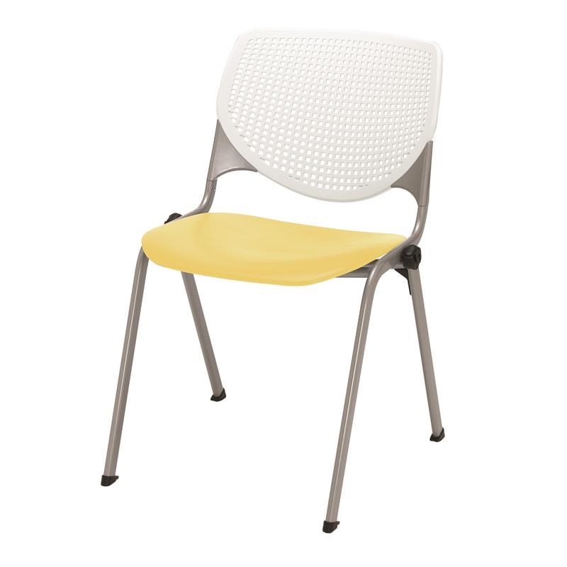 KFI KOOL Stack Chair - White Back - Yellow Seat