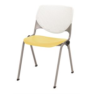 KFI KOOL Stack Chair - White Back - Yellow Seat