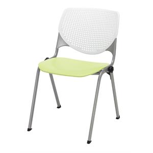 KFI KOOL Stack Chair - White Back - Lime Green Seat
