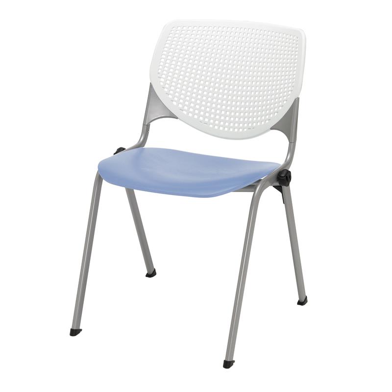 KFI KOOL Stack Chair - White Back - Peri Blue Seat
