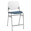 KFI Studios Plastic  KOOL Counter Stool - White Back - Navy Seat