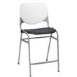 KFI Studios Plastic  KOOL Counter Stool - White Back - Black Seat