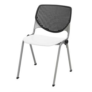 KFI KOOL Stack Chair - Black Back - White Seat