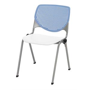 kfi kool stack chair - peri blue back - white seat