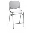 KFI Studios Plastic  KOOL Counter Stool - Light Grey Back - White Seat