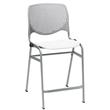 KFI Studios Plastic  KOOL Counter Stool - Light Grey Back - White Seat