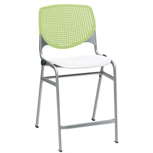 KFI Studios Plastic  KOOL Counter Stool - Lime Green Back - White Seat