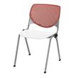 KFI KOOL Stack Chair - Coral Back - White Seat