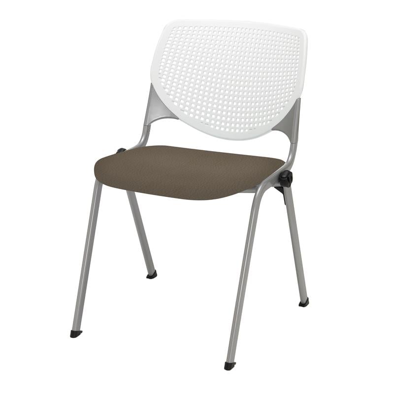 KFI KOOL Stack Chair - Java Vinyl Upholstered Seat