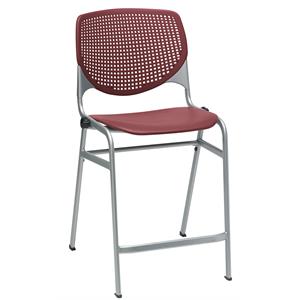 KFI Studios Plastic  KOOL Counter Stool - Burgundy Seat and Back