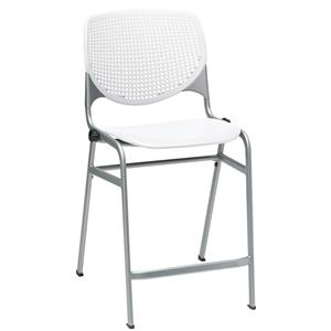 KFI Studios Plastic  KOOL Counter Stool - White Seat and Back
