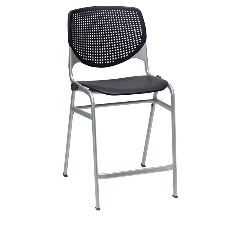 KFI Studios Plastic  KOOL Counter Stool - Black Seat and Back