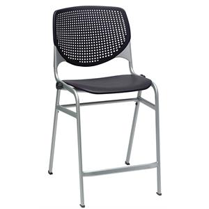 KFI Studios Plastic  KOOL Counter Stool - Black Seat and Back
