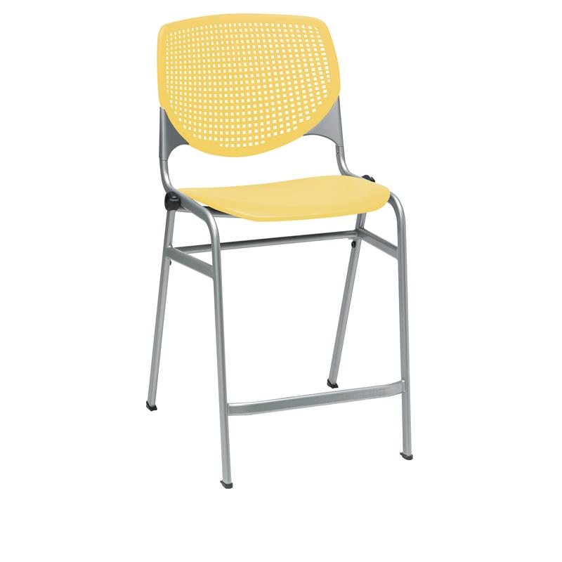 KFI Studios Plastic  KOOL Counter Stool - Yellow Seat and Back