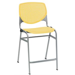 KFI Studios Plastic  KOOL Counter Stool - Yellow Seat and Back