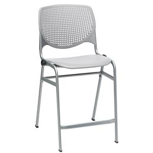 KFI Studios Plastic  KOOL Counter Stool - Light grey Seat and Back